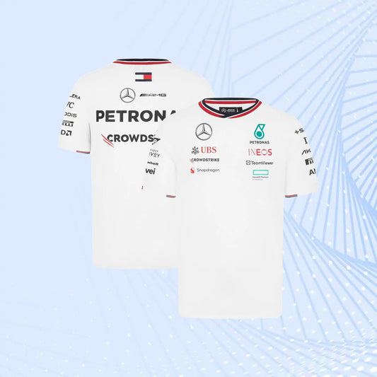 New 2024 Mercedes AMG Petronas F1 Team Driver T-Shirt - White