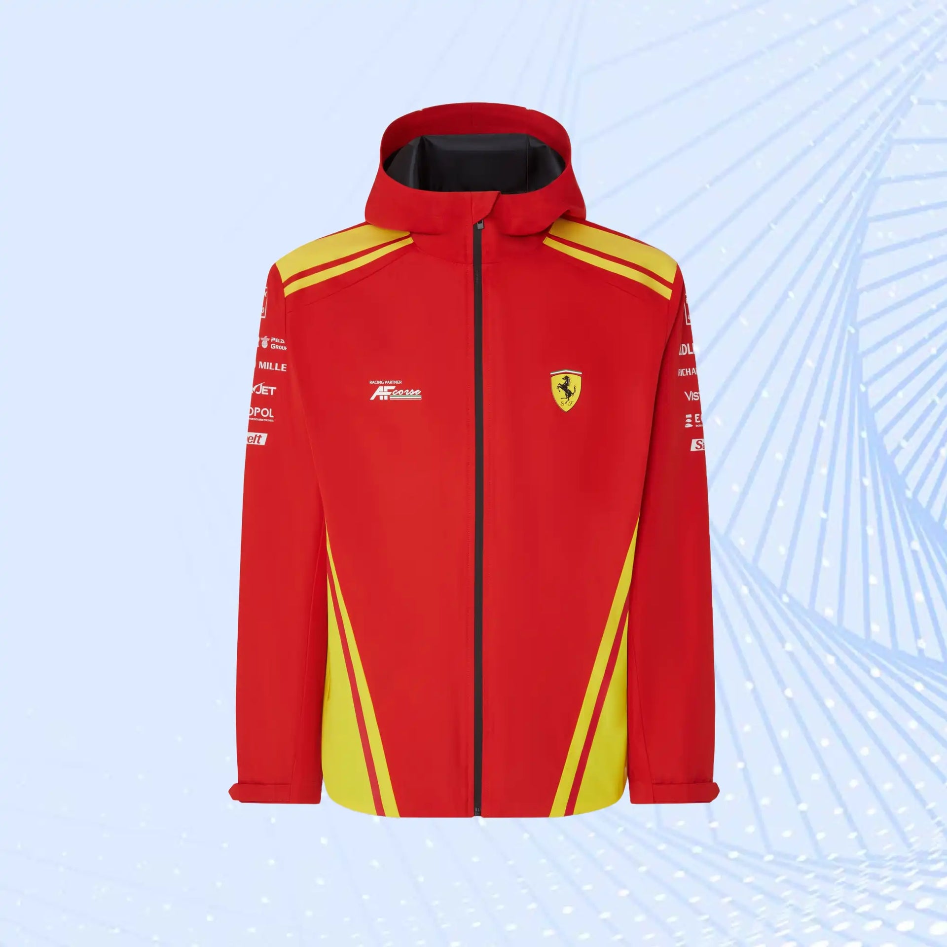 【美品✨極暖 軽量 ダウン80％フェザー20％ M】Ferrari ロゴプリント 美品✨極暖 軽量 ダウン80％フェザー20％ M】Ferrari ロゴプリント
