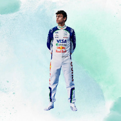 New 2026 Arvid Lindblad Racing Bulls F1 Team Visa Cash App RB Formula One Team Replica Racing Suit