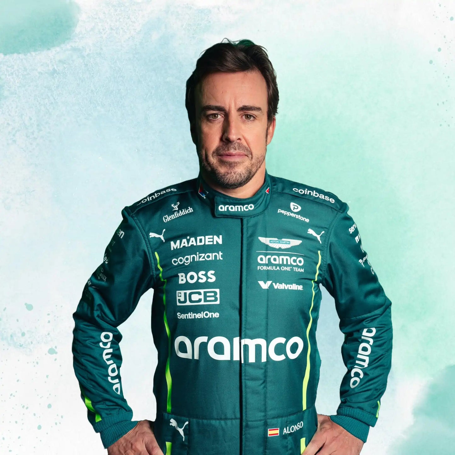 New 2025 Fernando Alonso Aston Martin F1 Team Replica Racing Suit