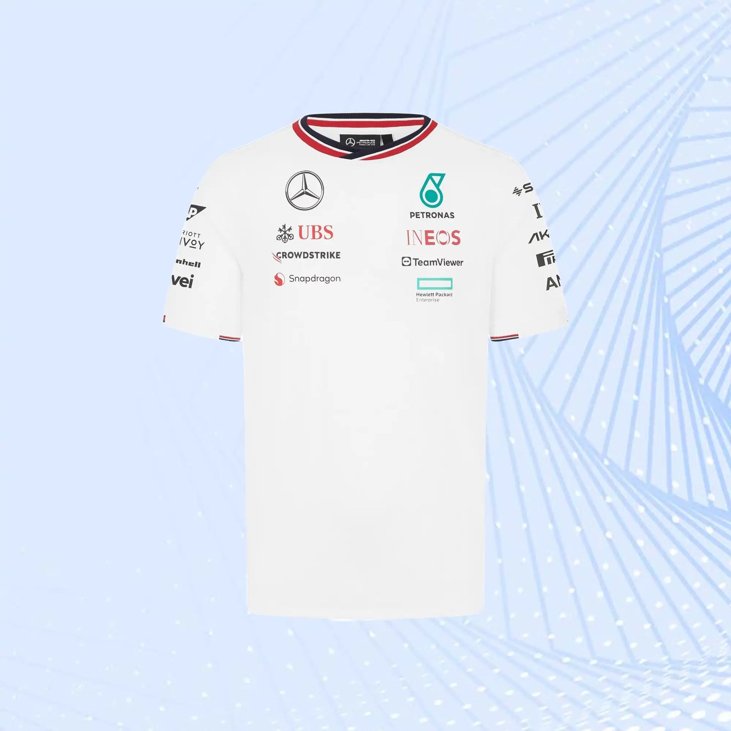 New 2024 Mercedes AMG Petronas F1 Team Driver T-Shirt - White