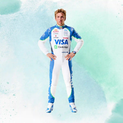 2025 New Liam Lawson Visa Cash App RB Formula One Team Replica Racing Suit