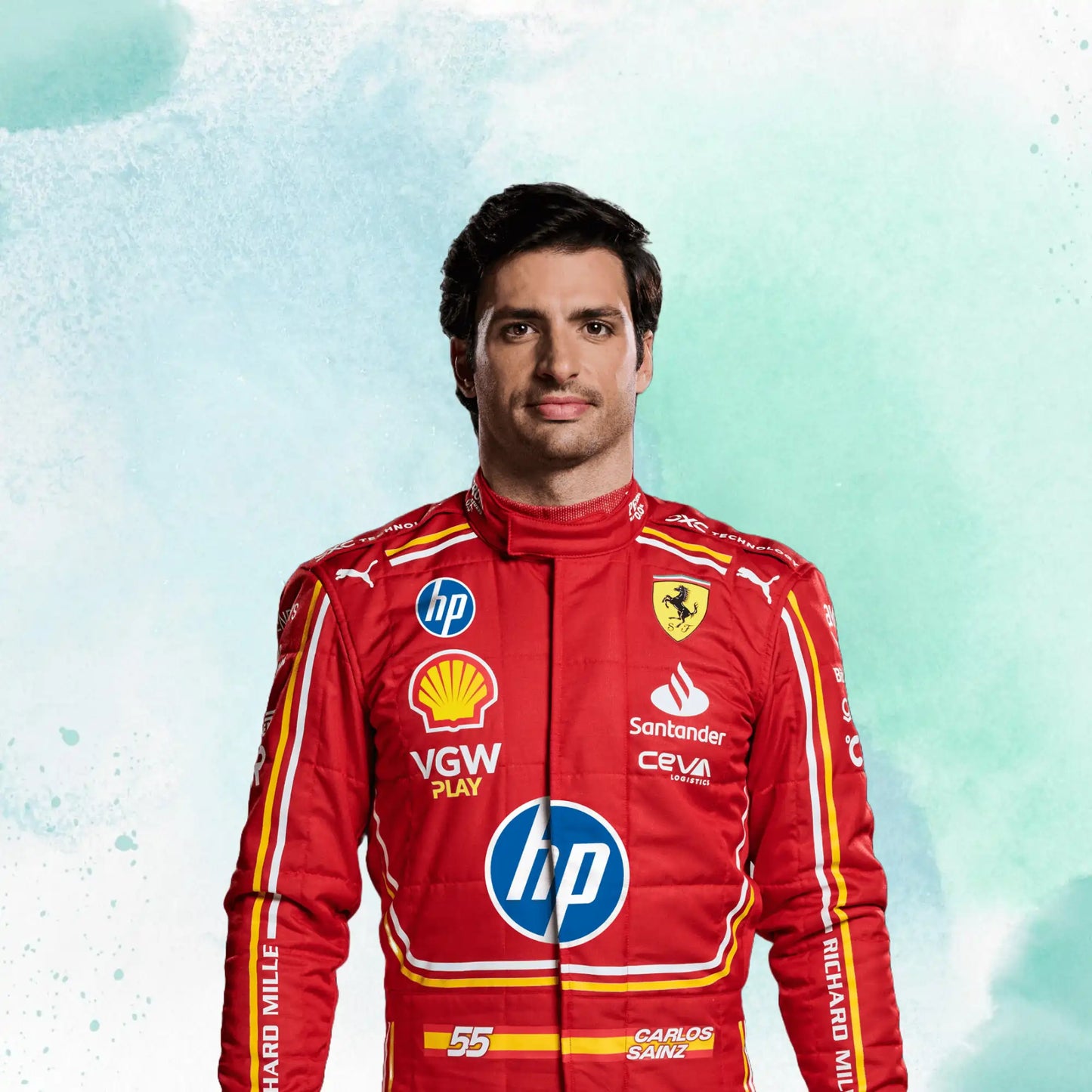 New 2024 Carlos Sainz jr Monaco GP Scuderia Ferrari HP F1 Team Replica Racing Suit