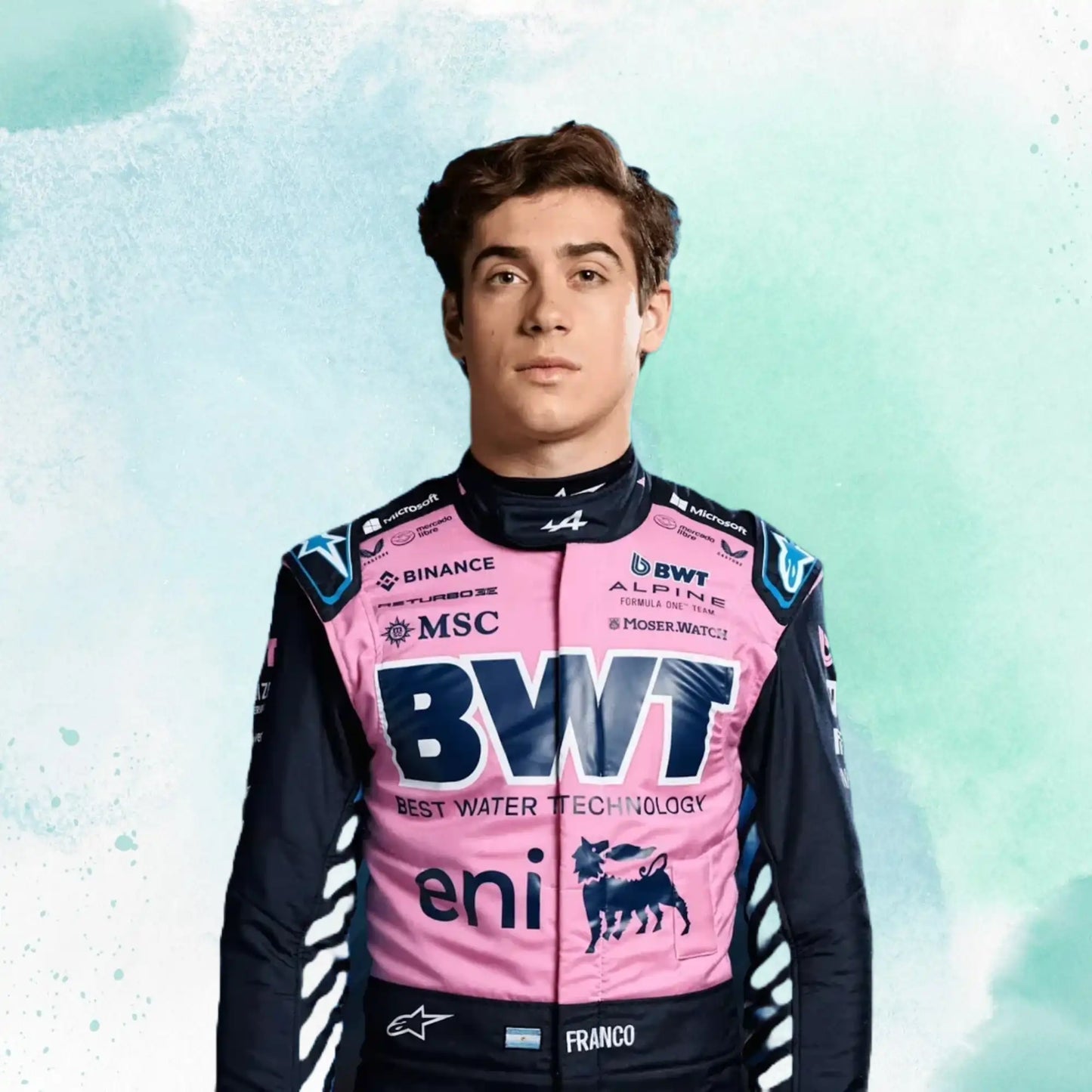 New 2025 Franco Colapinto BWT Alpine F1 Team Replica Racing Suit