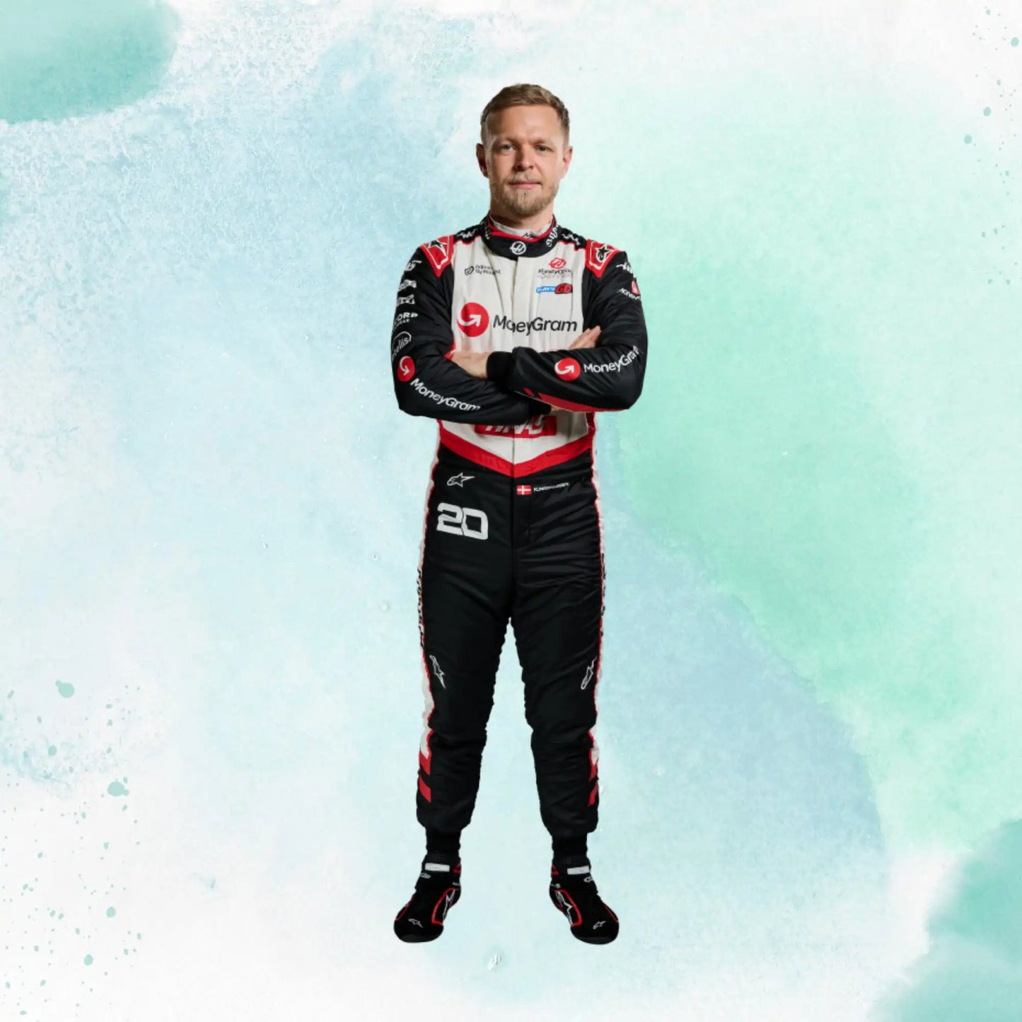 New 2024 Kevin Magnussen Haas F1 Team Replica Racing Suit