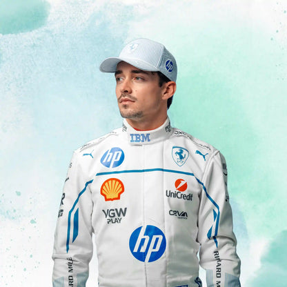 New 2025 Charles Leclerc Monaco GP Scuderia Ferrari HP F1 Team Replica Racing Suit