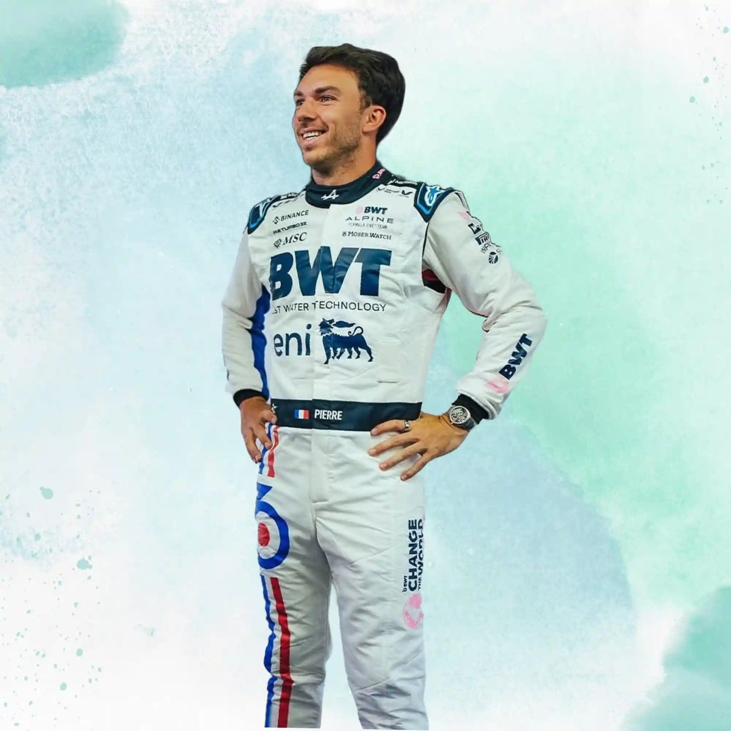 New 2025 Pierre Gasly Spanish Grand Prix BWT Alpine F1 Team Replica Racing Suit
