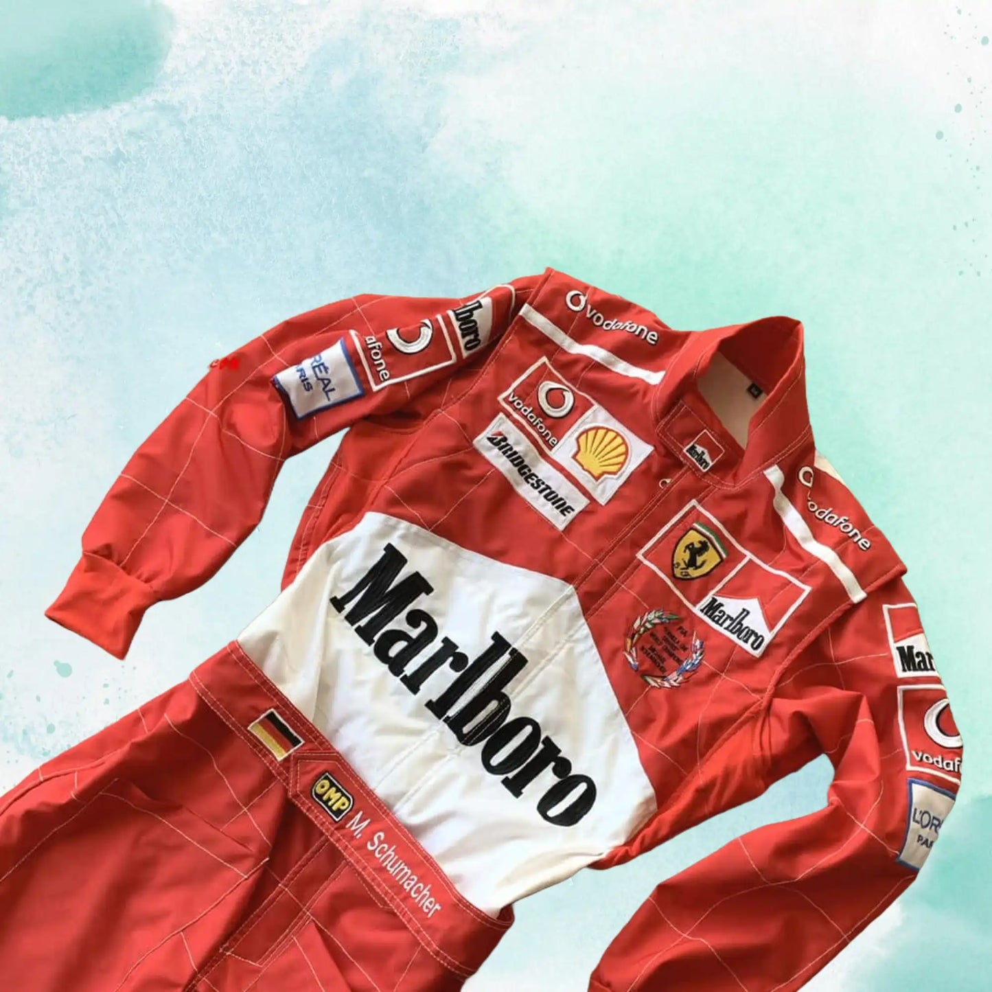 Michael Schumacher 2005 World champion Ferrari F1 Replica Embroidery Race Suit