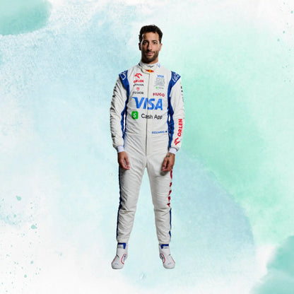 New 2024 F1 Daniel Ricciardo Visa Cash App RB Formula One Team Replica Racing Suit