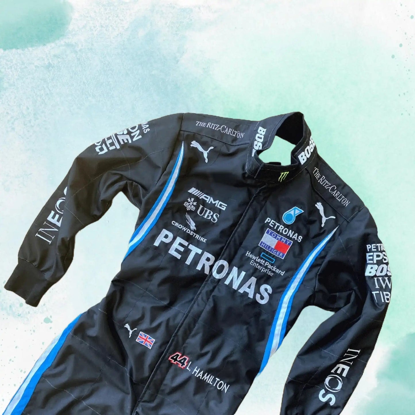 Lewis Hamilton 2022 F1 Mercedes AMG Petronas Replica Embroidery Race Suit