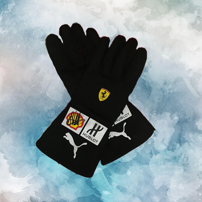 2018 Sebastian Vettel Race Worn Ferrari Formula 1 Gloves / Sebastian Vettel Replica Race Gloves