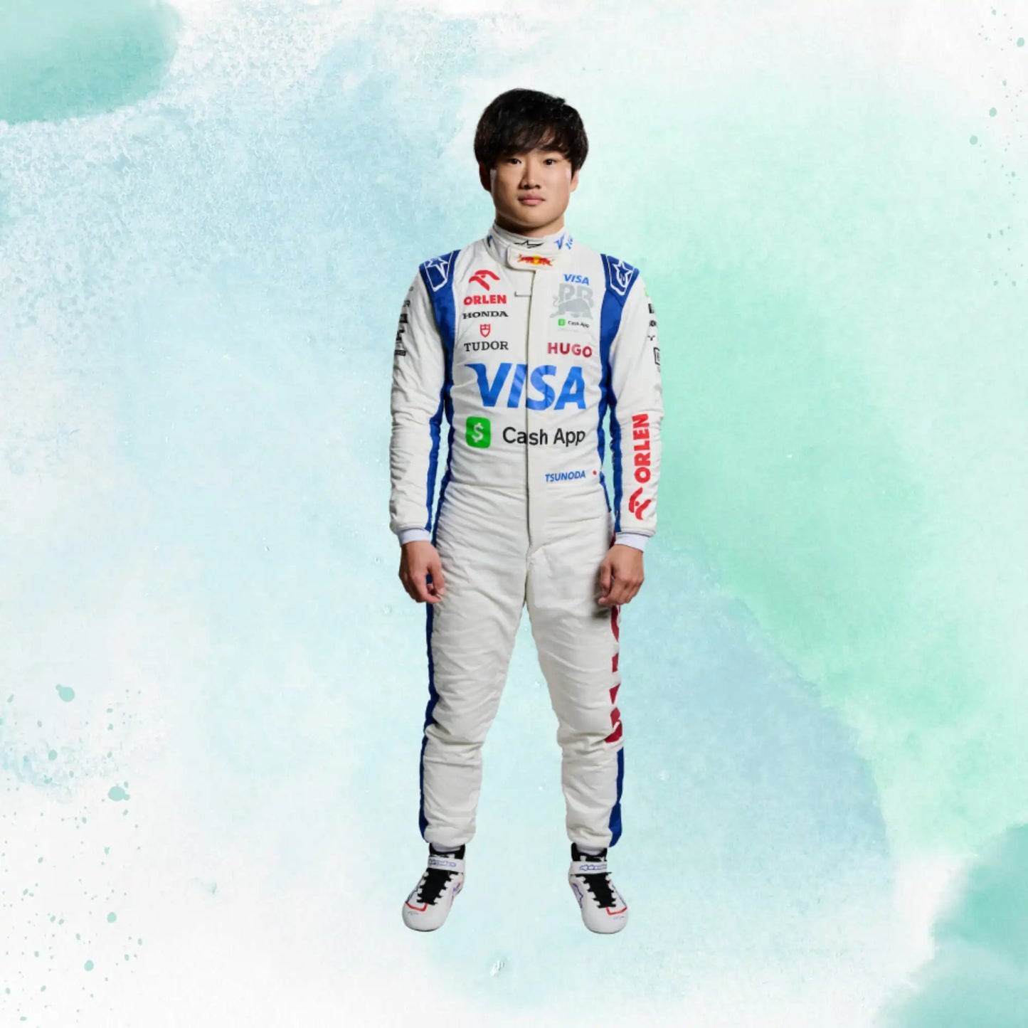 New 2024 F1 Yuki Tsunoda Formula One Team Visa Cash App RB Replica Racing Suit