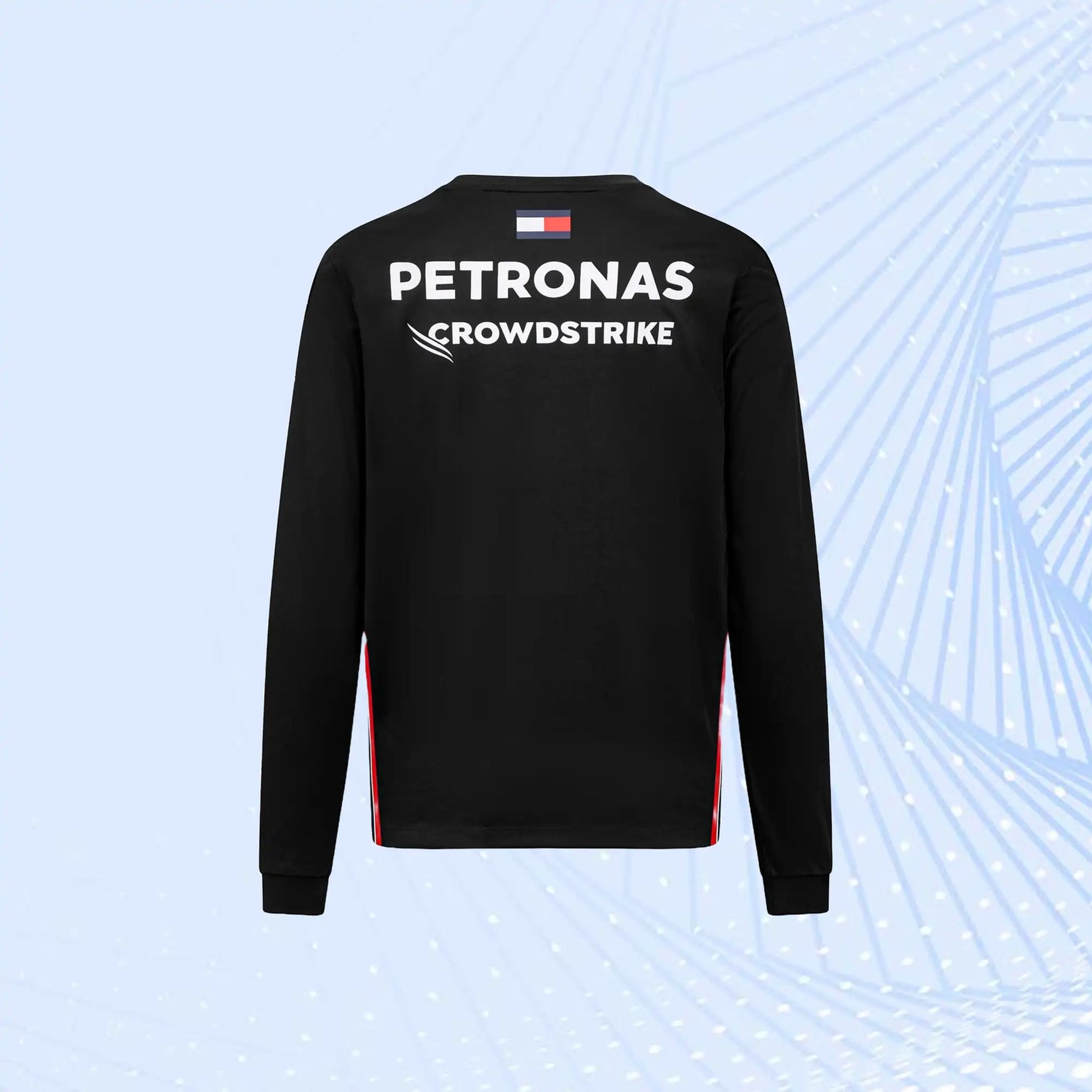 New 2023 F1 Mercedes AMG Petronas Team Long Sleeved Drive T-Shirt - Black