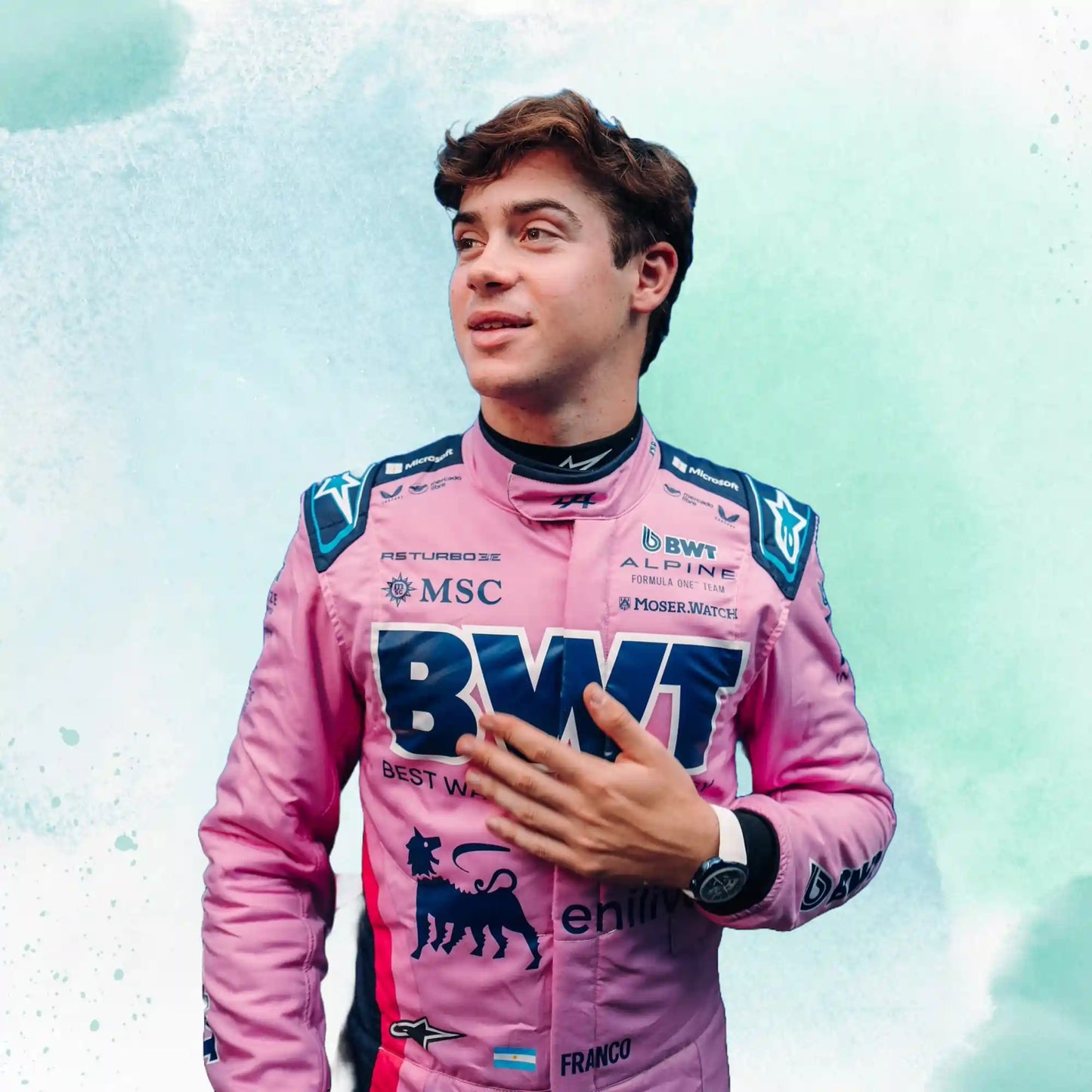 New 2025 Franco Colapinto Austrian Grand Prix BWT Alpine F1 Team Replica Racing Suit