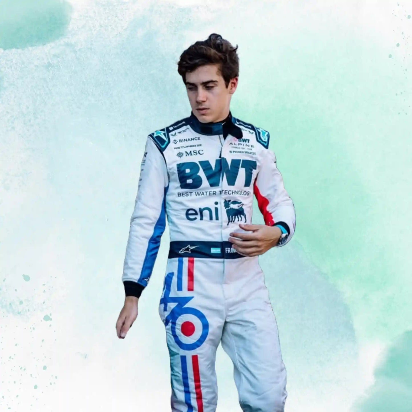 New 2025 Franco Colapinto Spanish GP BWT Alpine F1 Team Replica Racing Suit