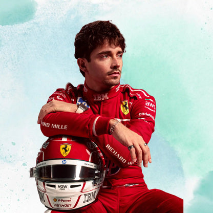 New 2025 Charles Leclerc Scuderia Ferrari HP F1 Team Replica Racing Suit