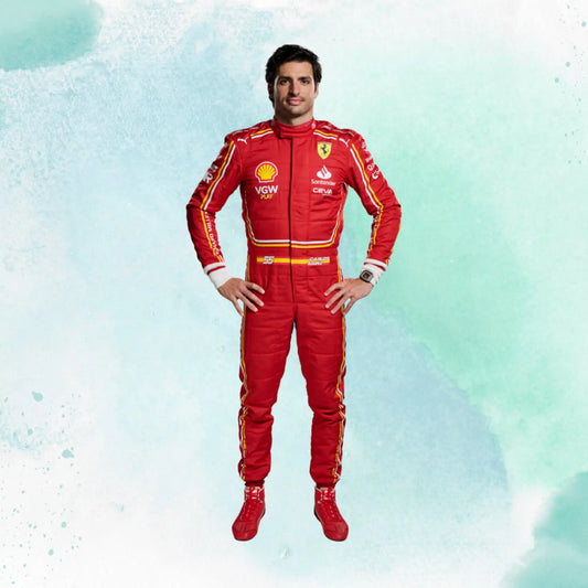 Carlos Sainz New 2024 Scuderia Ferrari F1 Team Replica Racing Suit