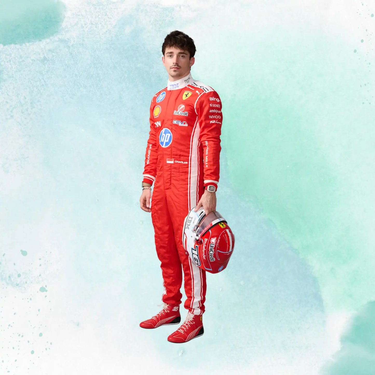 New 2026 Charles Leclerc Formula One Scuderia Ferrari HP F1 Team Replica Racing Suit
