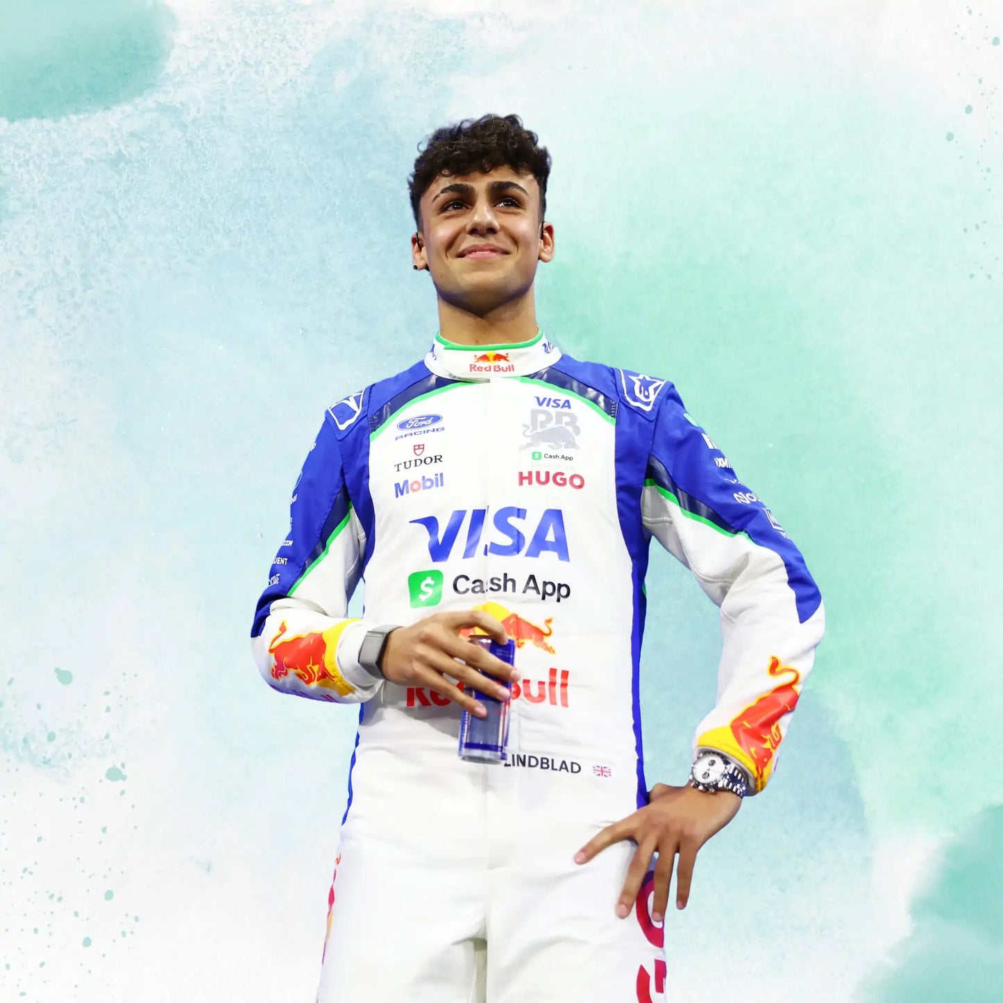 New 2026 Arvid Lindblad Racing Bulls F1 Team Visa Cash App RB Formula One Team Replica Racing Suit