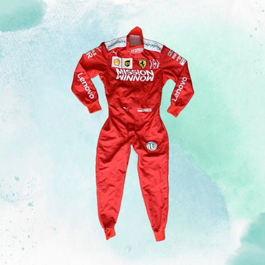 Charles Leclerc 2019 F1 Team Ferrari Mission Winnow Embroidery Replica Race Suit