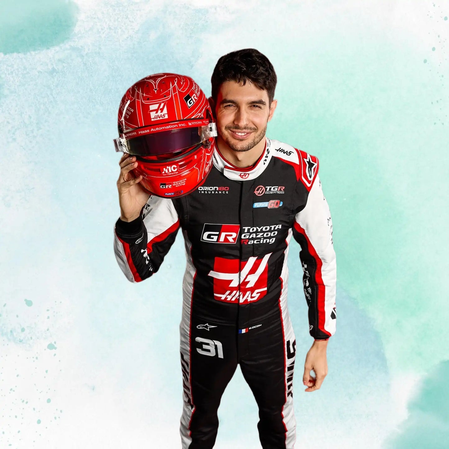 New 2026 Esteban Ocon Formula One Haas F1 Team Replica Racing Suit