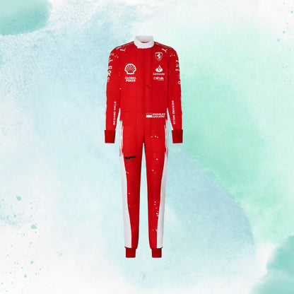 2023 New Las Vegas Charles Leclerc Formula 1 Scuderia Ferrari Replica Race Suit