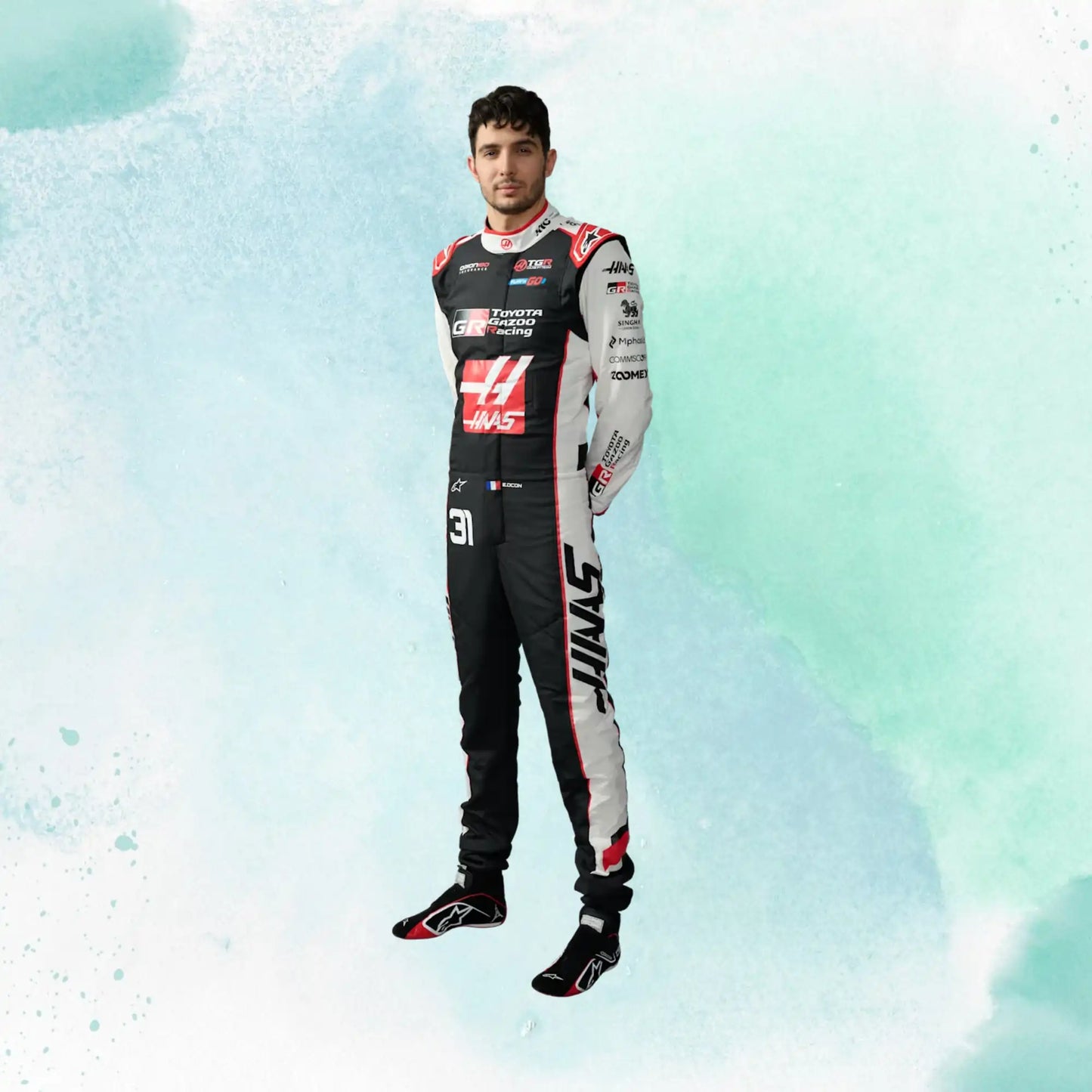 New 2026 Esteban Ocon Formula One Haas F1 Team Replica Racing Suit