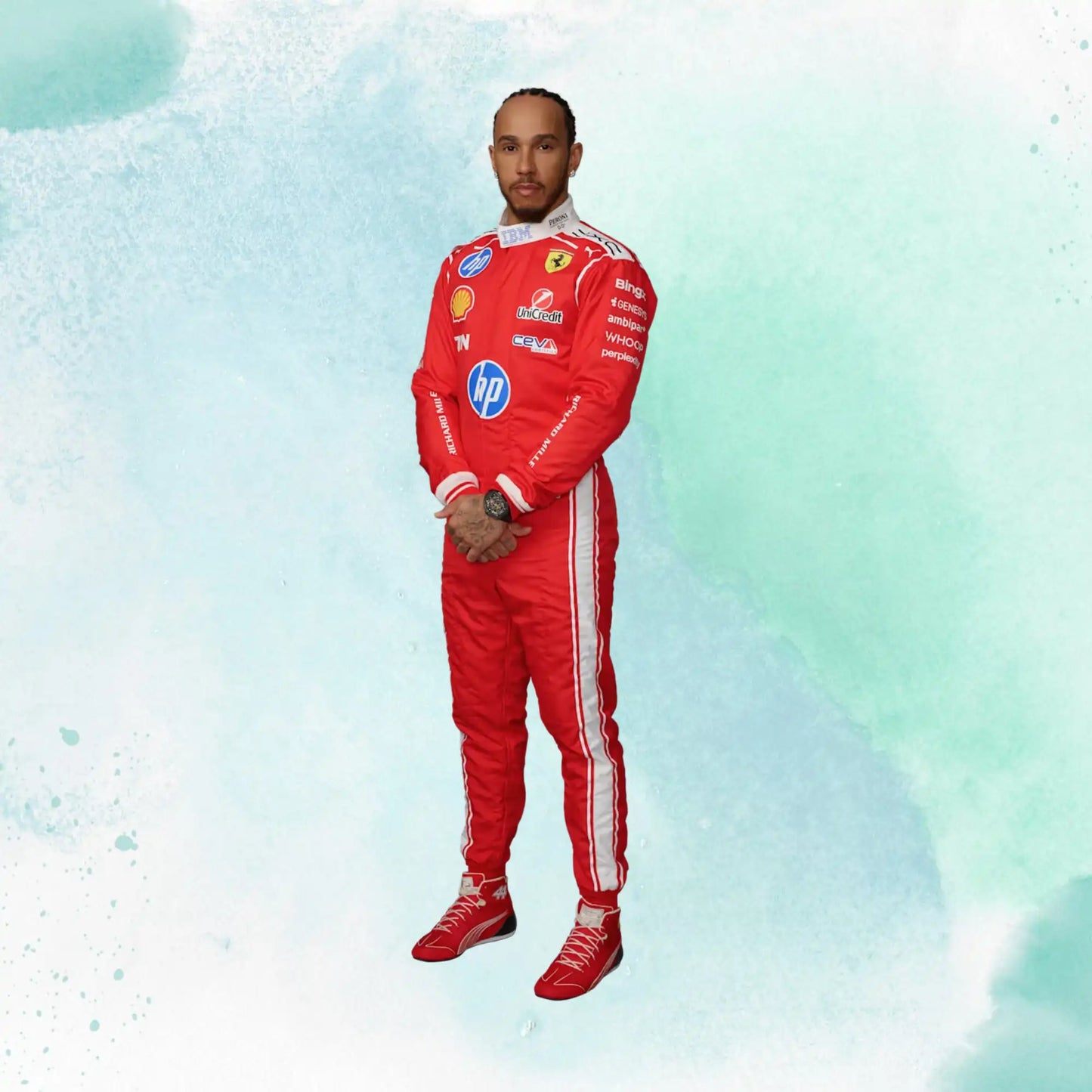 New 2026 Lewis Hamilton F1 Scuderia Ferrari HP Formula One Team Replica Racing Suit