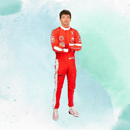 2023 New Las Vegas Charles Leclerc Formula 1 Scuderia Ferrari Replica Race Suit